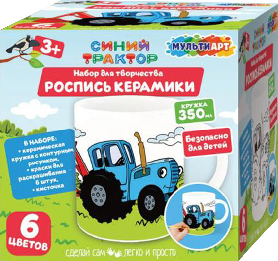 Изображение товара Набор для творчества MultiArt Синий трактор Кружка для росписи / MUG-ST