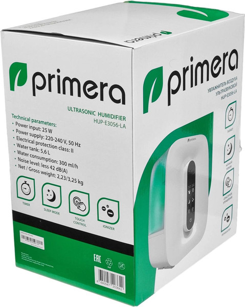 Изображение товара Ультразвуковой увлажнитель воздуха Primera HUP-E3056-LA