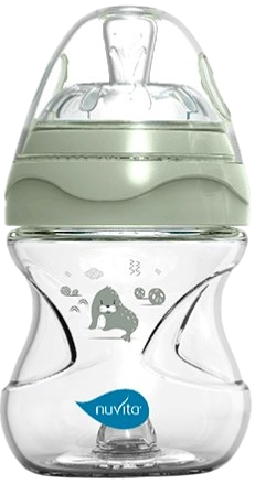 Изображение товара Бутылочка для кормления Nuvita Антиколиковая Materno Feel 6011 / NU-ALMB0063 (150мл, серо-зеленый)