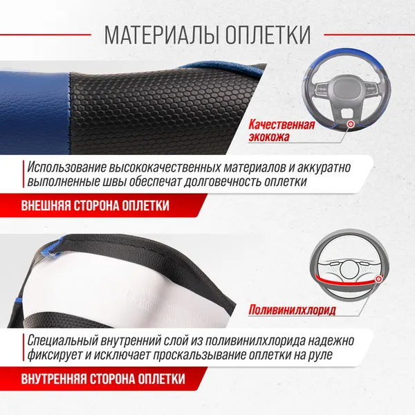 Изображение товара Оплетка на руль Skyway Combo 4 M / S01102390 (черный/синий)