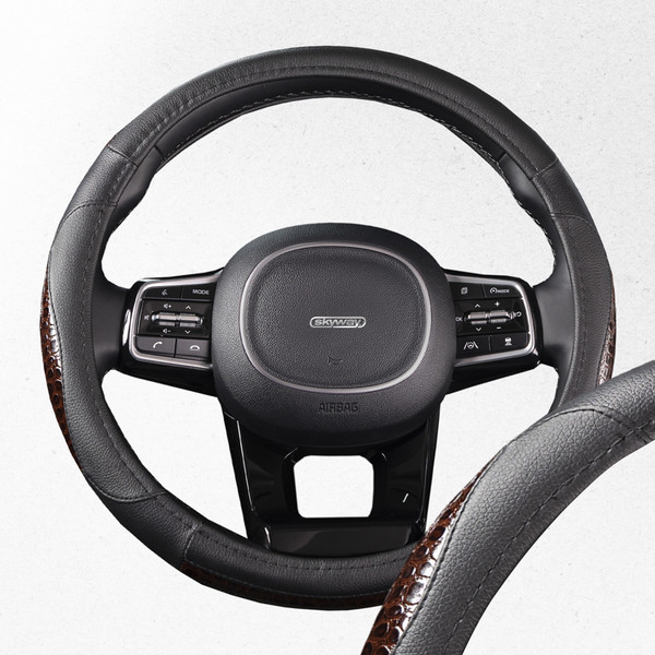 Изображение товара Оплетка на руль Skyway Luxury 4 M / S01102378 (черный/коричневый)