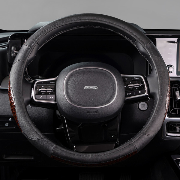 Изображение товара Оплетка на руль Skyway Luxury 4 M / S01102378 (черный/коричневый)