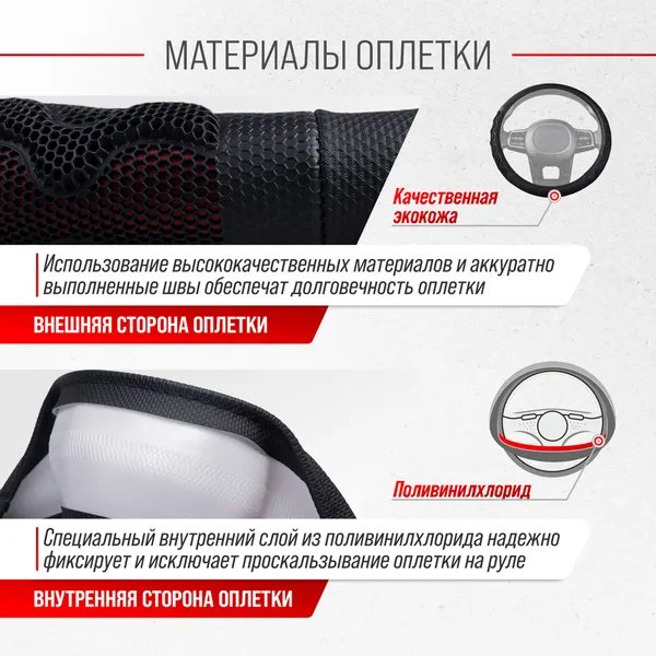 Изображение товара Оплетка на руль Skyway Racer 2 M / S01102416 (черный/красный)