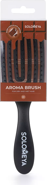 Изображение товара Расческа Solomeya Wet Detangler Mini Brush Rectangular Dark Chocolate / 14-2115 (c ароматом горького шоколада)
