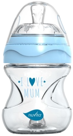 Изображение товара Бутылочка для кормления Nuvita Антиколиковая Glass Collection 6013 / NU-ALMB1031 (140мл, голубой)