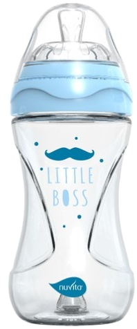 Изображение товара Бутылочка для кормления Nuvita Антиколиковая Glass Collection 6033 / NU-ALMB1040 (240мл, голубой)