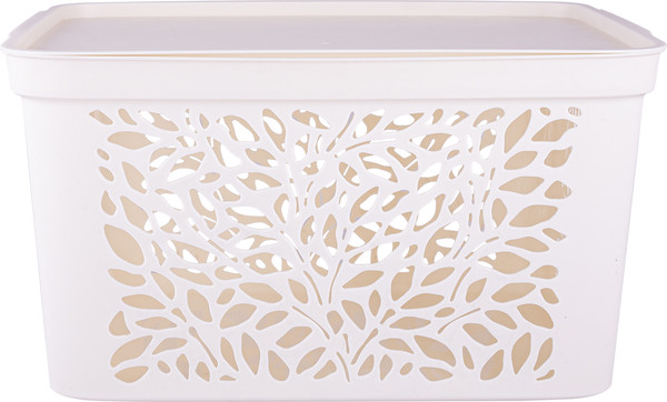Изображение товара Корзина Полимербыт Leaves / 4383900 (молочный)