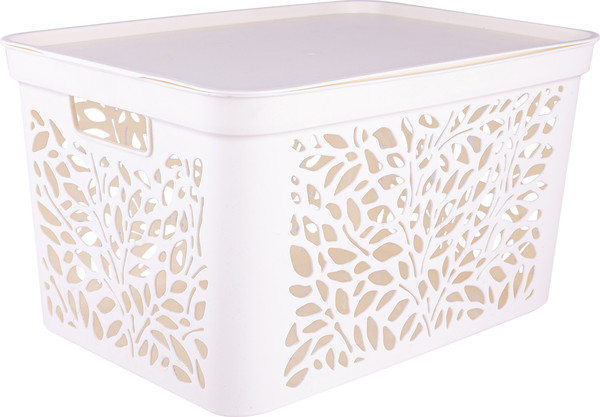 Изображение товара Корзина Полимербыт Leaves / 4383900 (молочный)