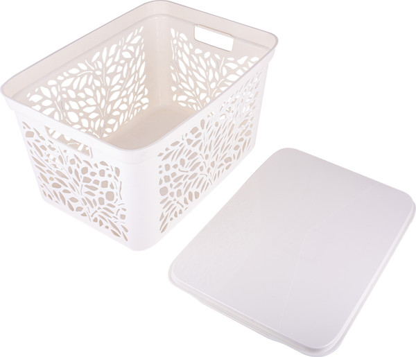 Изображение товара Корзина Полимербыт Leaves / 4383900 (молочный)
