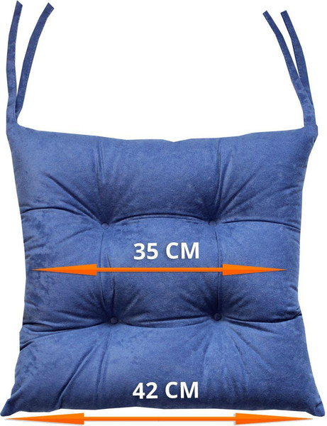 Изображение товара Подушка на стул MATEX Velours / 37-552 (серый/голубой)