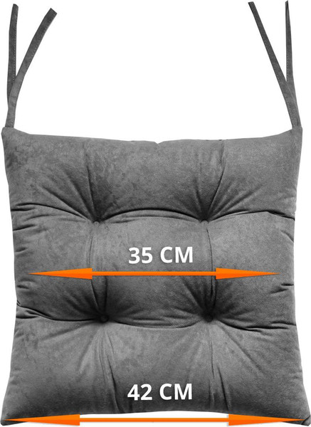 Изображение товара Подушка на стул MATEX Velours / 30-591 (серый)