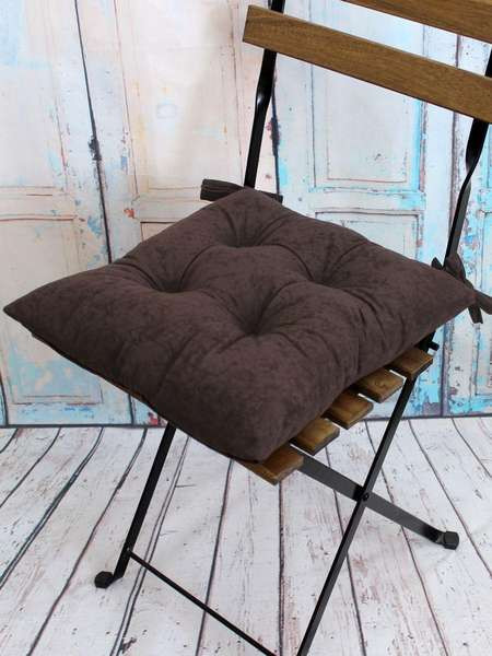 Изображение товара Подушка на стул MATEX Velours / 34-292 (темно-коричневый)