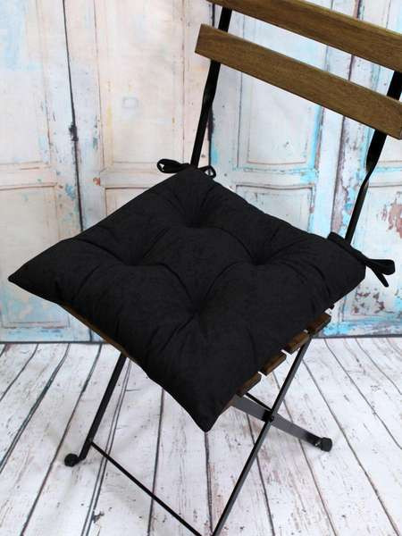 Изображение товара Подушка на стул MATEX Velours / 30-607 (черный)