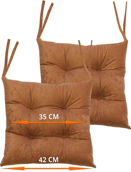 Изображение товара Подушка на стул MATEX Velours / 57-840 (красный/коричневый)