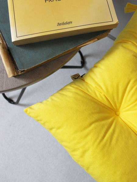 Изображение товара Подушка на стул MATEX Velours / 57-185 (желтый)