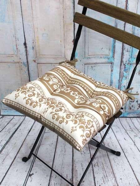 Изображение товара Подушка на стул MATEX Mix. Полосы горизонтальные / 34-643 (коричневый)