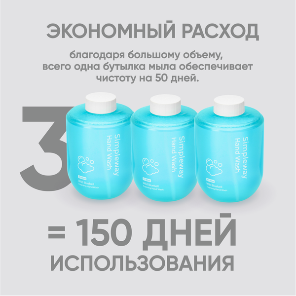 Изображение товара Мыло-пена Simpleway Для дозатора (3шт, голубой)