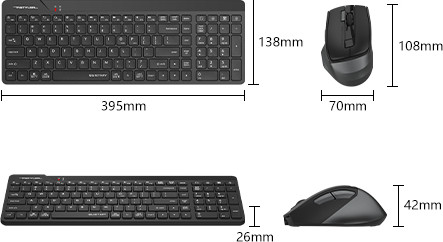 Изображение товара Комплект клавиатура и мышь A4Tech Fstyler FG2400 Air2 (черный)