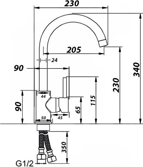 Изображение товара Смеситель Wisent WP49-098-3-24