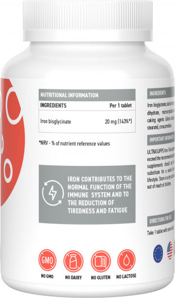 Изображение товара Минерал Ultrasupps Железо (60 капсул)