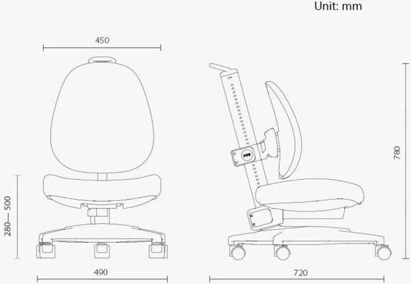 Изображение товара Кресло растущее Ergosmart Gulliver (серый/салатовый чехол)