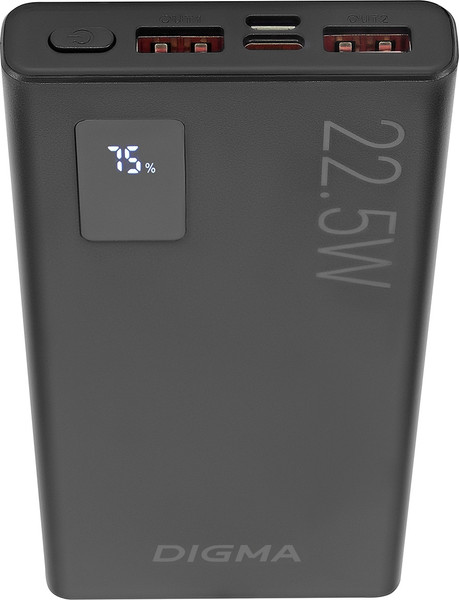 Изображение товара Портативное зарядное устройство Digma DGPF10A 10000mAh / DGPF10A22PBK