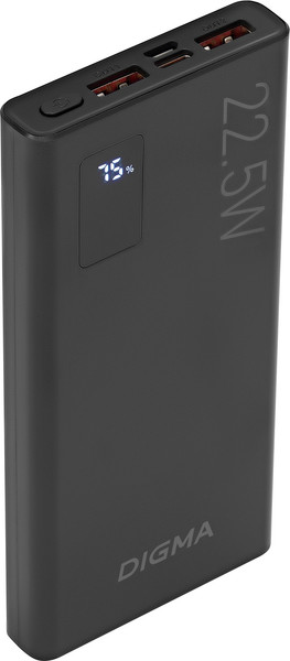 Изображение товара Портативное зарядное устройство Digma DGPF10A 10000mAh / DGPF10A22PBK