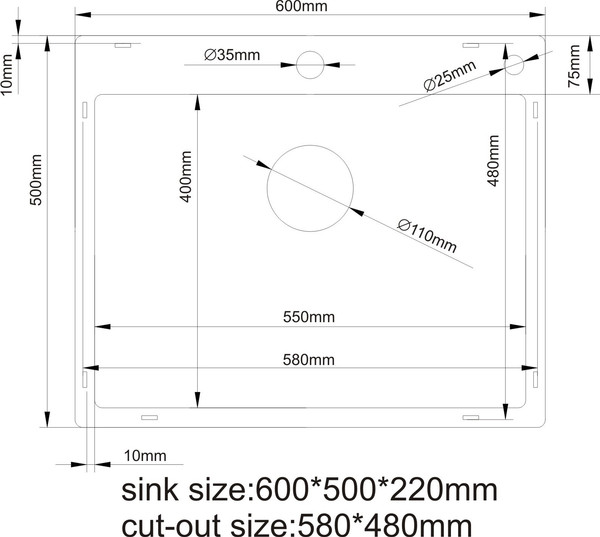 Изображение товара Мойка кухонная Asteria A6050NB (черный)