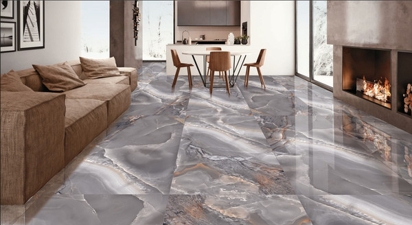 Изображение товара Плитка Maimoon Ceramica HG Glossy Opera Onyx Grey (800x1600)