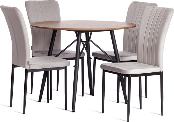 Изображение товара Стул Tetchair Verter металл/флок 41x52x95 (светло-серый HLR14/черный)