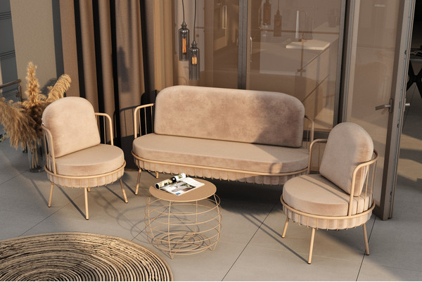 Изображение товара Диван Sheffilton SHT-SF8 (латте/кофейный)