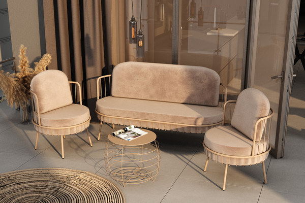 Изображение товара Кресло мягкое Sheffilton SHT-AMS123 (латте/кофейный)