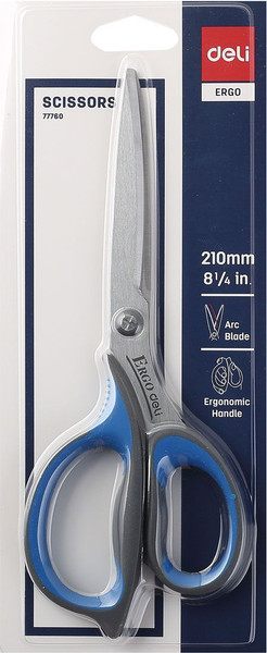 Изображение товара Ножницы канцелярские Deli Ergo / 77760BLUE (синий/серый)