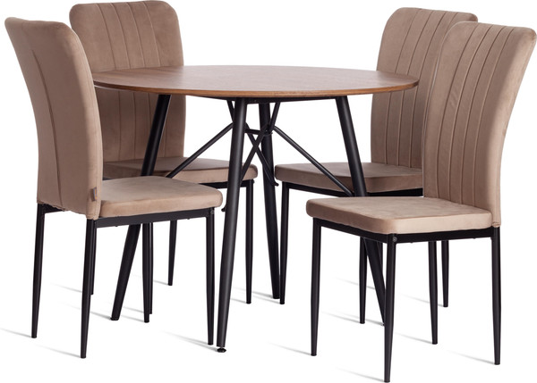 Изображение товара Стул Tetchair Verter 41x52x95 металл/флок (бежевый HLR8/черный)