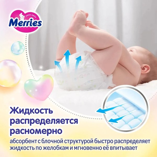 Изображение товара Подгузники детские Merries до 5кг (76шт)