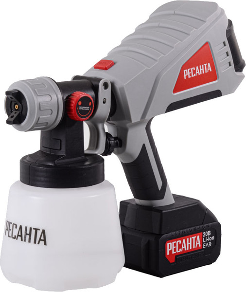 Изображение товара Краскопульт электрический Ресанта АКП-20Li + 1 АКБ и ЗУ (75/17/3)