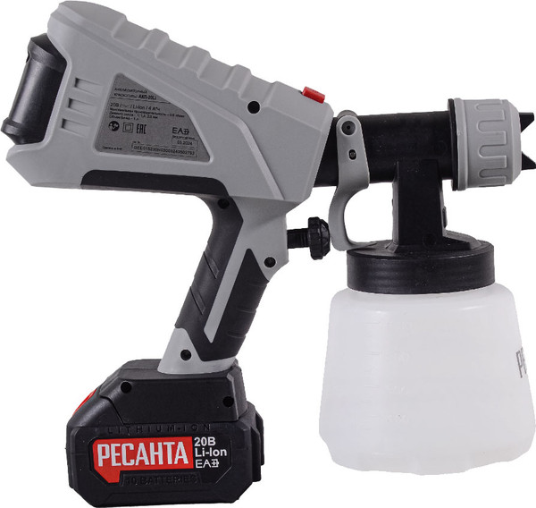 Изображение товара Краскопульт электрический Ресанта АКП-20Li + 1 АКБ и ЗУ (75/17/3)