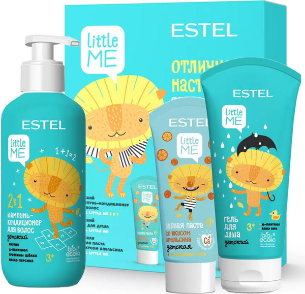 Изображение товара Набор косметики детской Estel Little Me Отличное настроение Шампунь+Гель для душа+Зубная паста (300мл+200мл+60мл)