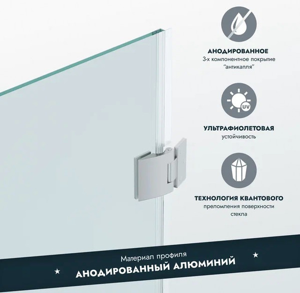 Изображение товара Стеклянная шторка для ванны Benetto BEN-404-SL-C