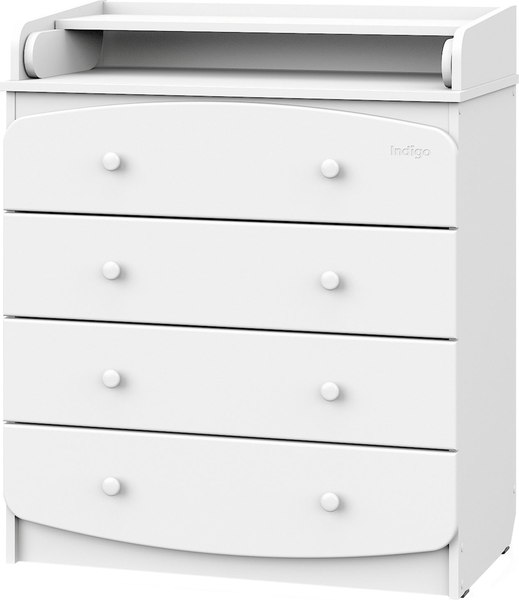 Изображение товара Комод пеленальный INDIGO Classic 800/4 c откидным пеленальным столиком (белый/белый)
