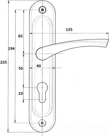 Изображение товара Ручка дверная ТД Метиз РФ1-55.01.01-03ПП фалевая длинная планка (серебристый)