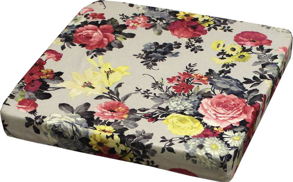 Изображение товара Подушка на стул MATEX Cuadro concept. Розы и лилейник / 33-455 (желтый/бежевый/розовый)