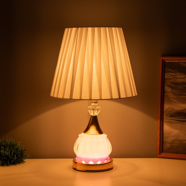 Изображение товара Прикроватная лампа Risalux Ева 10424452 (золото/розовый)