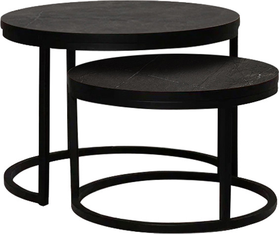 Изображение товара Комплект журнальных столиков Мир стульев №6 60x60 (черный муар/каспий срез камня)