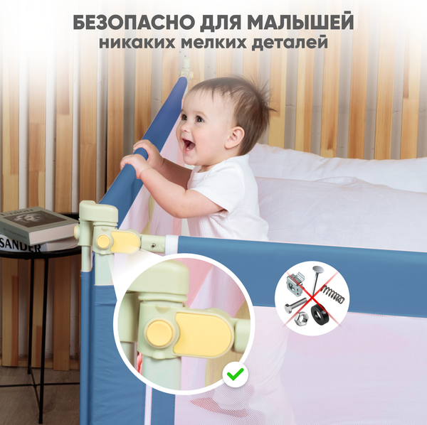 Изображение товара Ограждение для кровати Solmax&Kids TLT99199 (1.6м, синий туман)