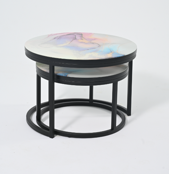 Изображение товара Комплект журнальных столиков Мир стульев №6 60x60 (черный муар/фото 1719409009)