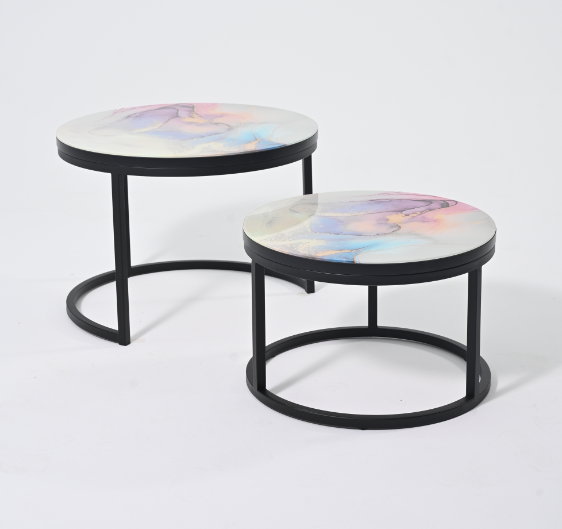 Изображение товара Комплект журнальных столиков Мир стульев №6 60x60 (черный муар/фото 1719409009)