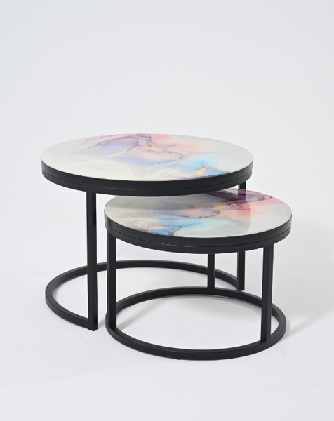 Изображение товара Комплект журнальных столиков Мир стульев №6 60x60 (черный муар/фото 1719409009)