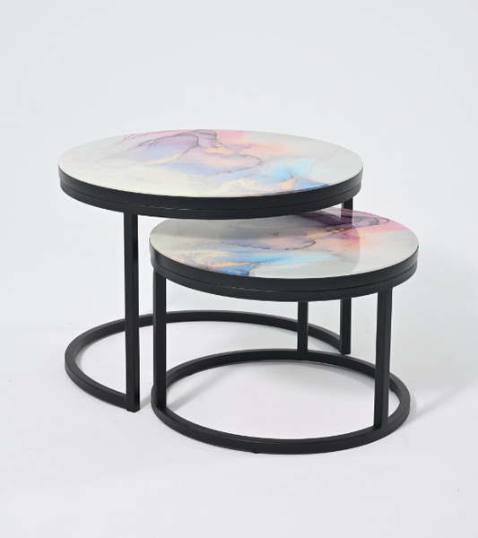 Изображение товара Комплект журнальных столиков Мир стульев №6 60x60 (черный муар/фото 1719409009)