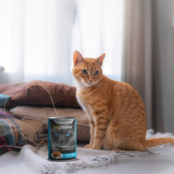 Изображение товара Влажный корм для кошек Prochoice Рыба и овощи паштет для взрослых кошек (400г)